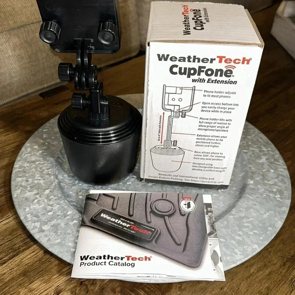 NWT WeatherTech CupFone ‼️WITH EXTENSION NECK‼️Car Cup Cell Phone Holder Black - Picture 7 of 7